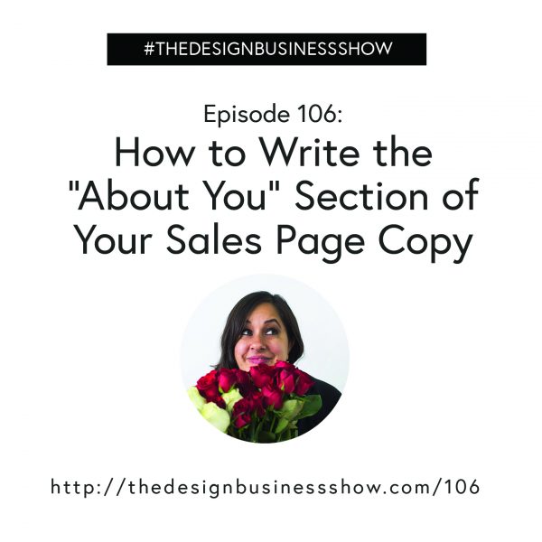 one hundred six On your sales pages, I don’t recommend that you include a link to your about page. Instead - create an “about you” section on your sales page. When you write the copy - you want to introduce yourself - but not in your typical "about me" fashion.