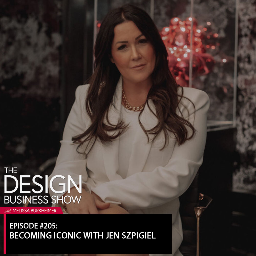 Check out episode 205 of The Design Business Show with Jen Szpigiel to learn about her rebrand and becoming iconic in your business.